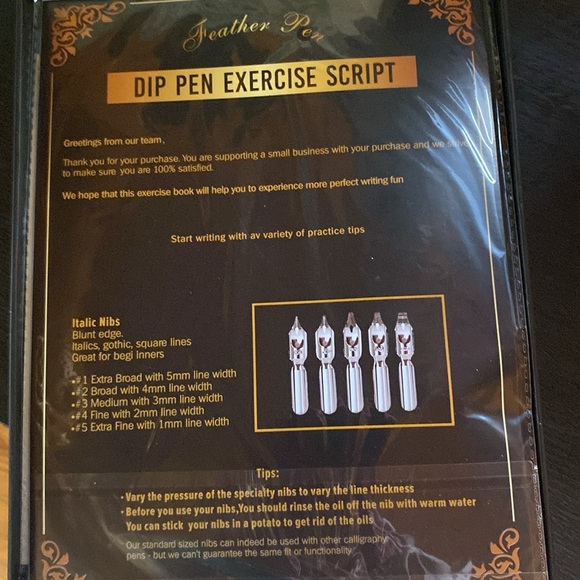 NC Retro gear feather pen set Calligraphy writing - Picture 4 of 8